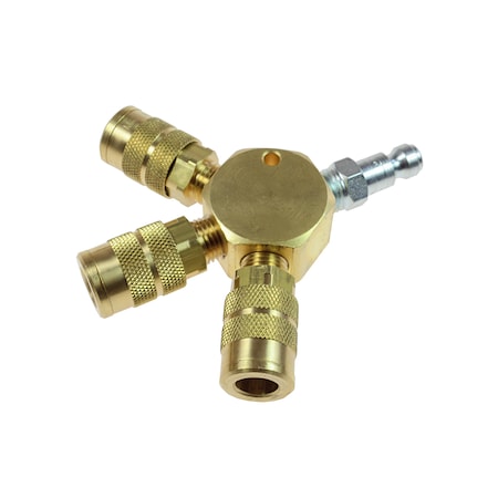 Coilhose Pneumatics 3 Port Flat Hex Manifold 1/4" 6-Point Automotive Interchange 3122-16X